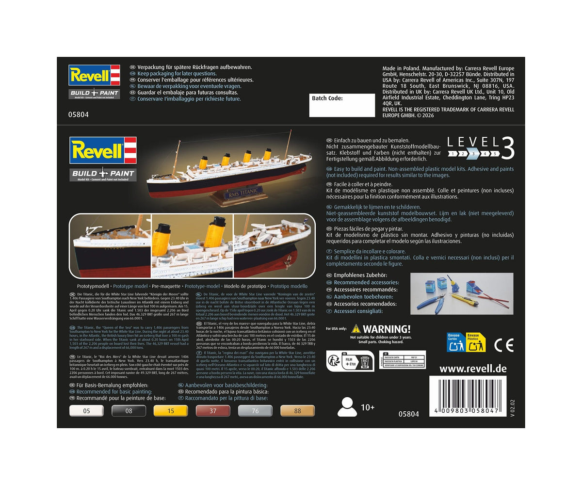 102 - Revell - 05804 - RMS Titanic - box rear