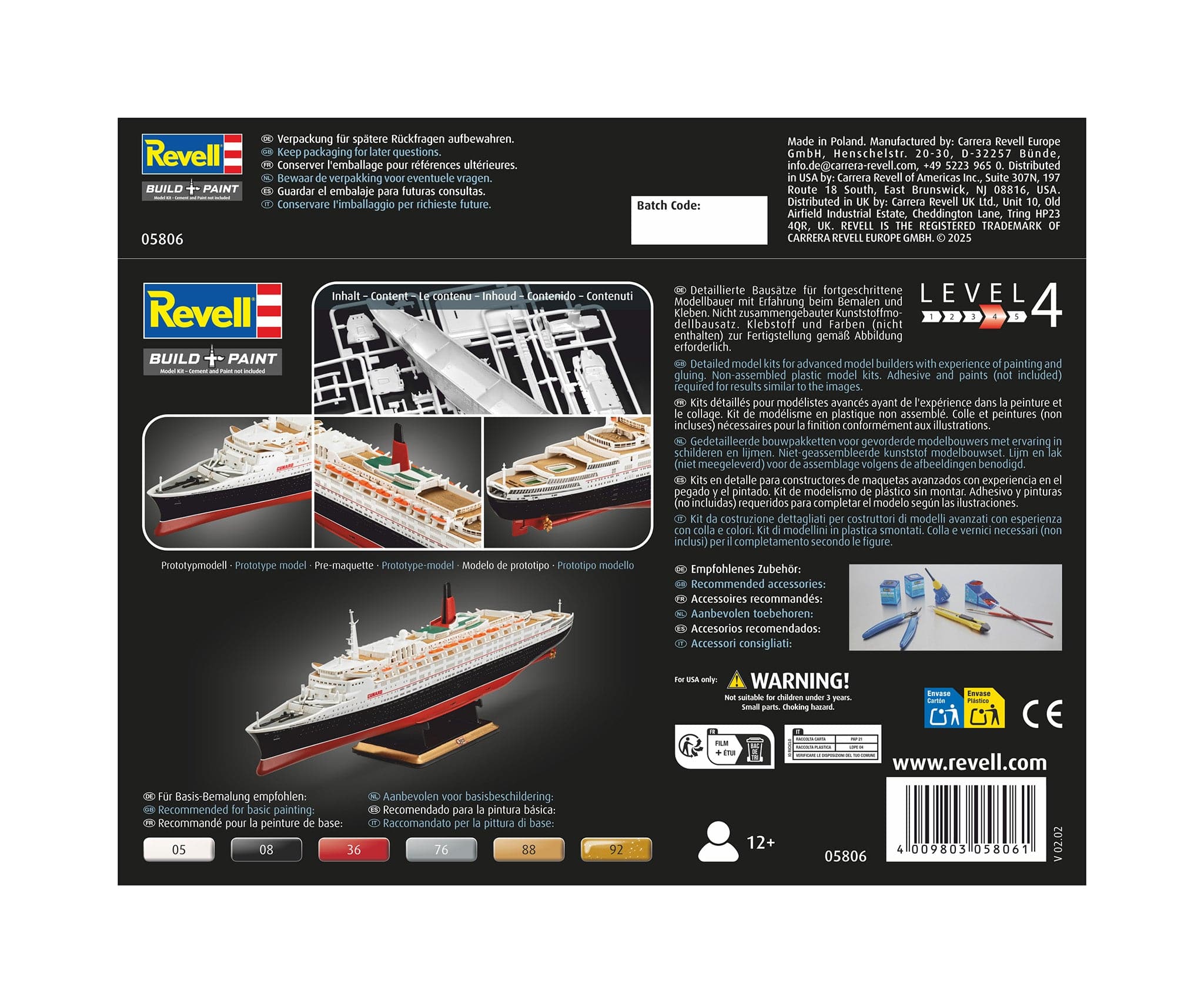 Revell - 05806 - Queen Elizabeth II - box rear