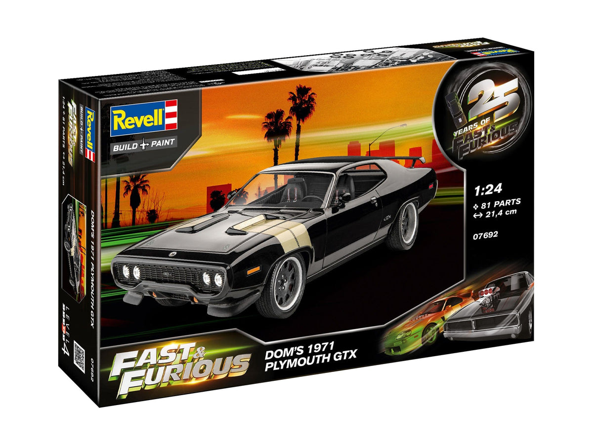 100 - Revell - 07692 - Dominic's 1971 Plymouth GTX [Fast & Furious] - box front right angle