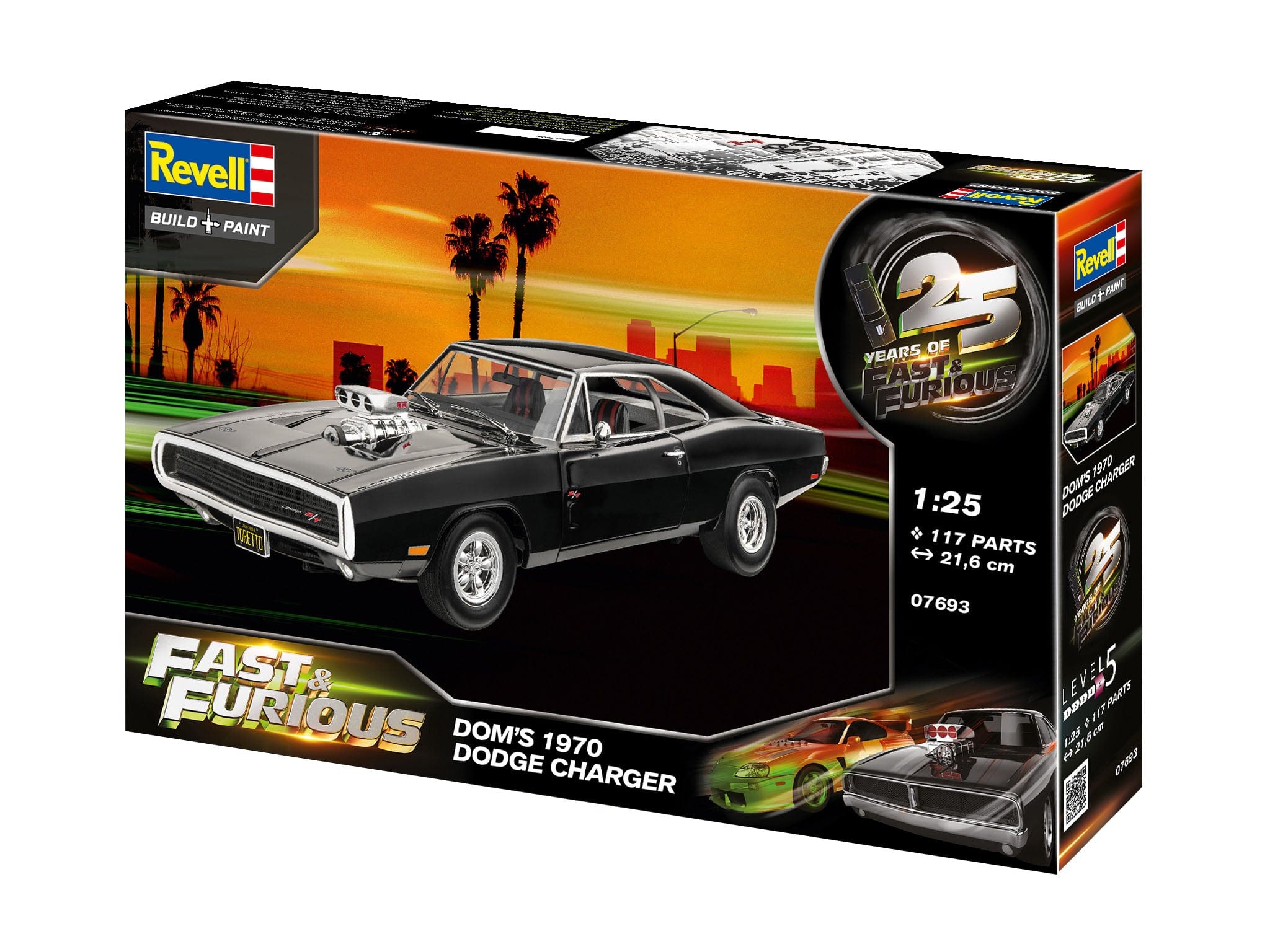 Revell - 07693 - Dominic's 1970 Dodge Charger [Fast & Furious] - box front left angle