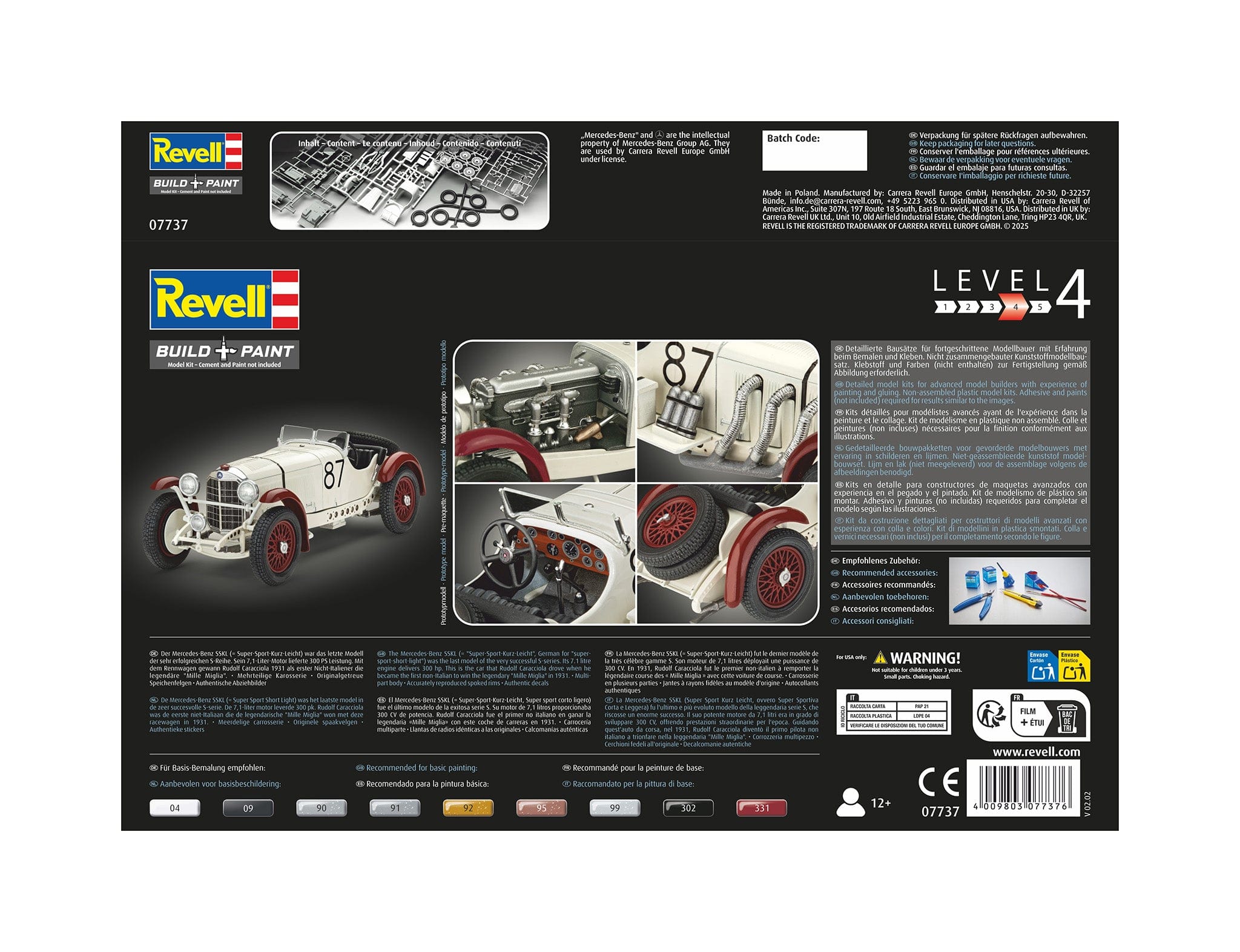 Revell - 07737 - Mercedes-Benz SSKL - box rear