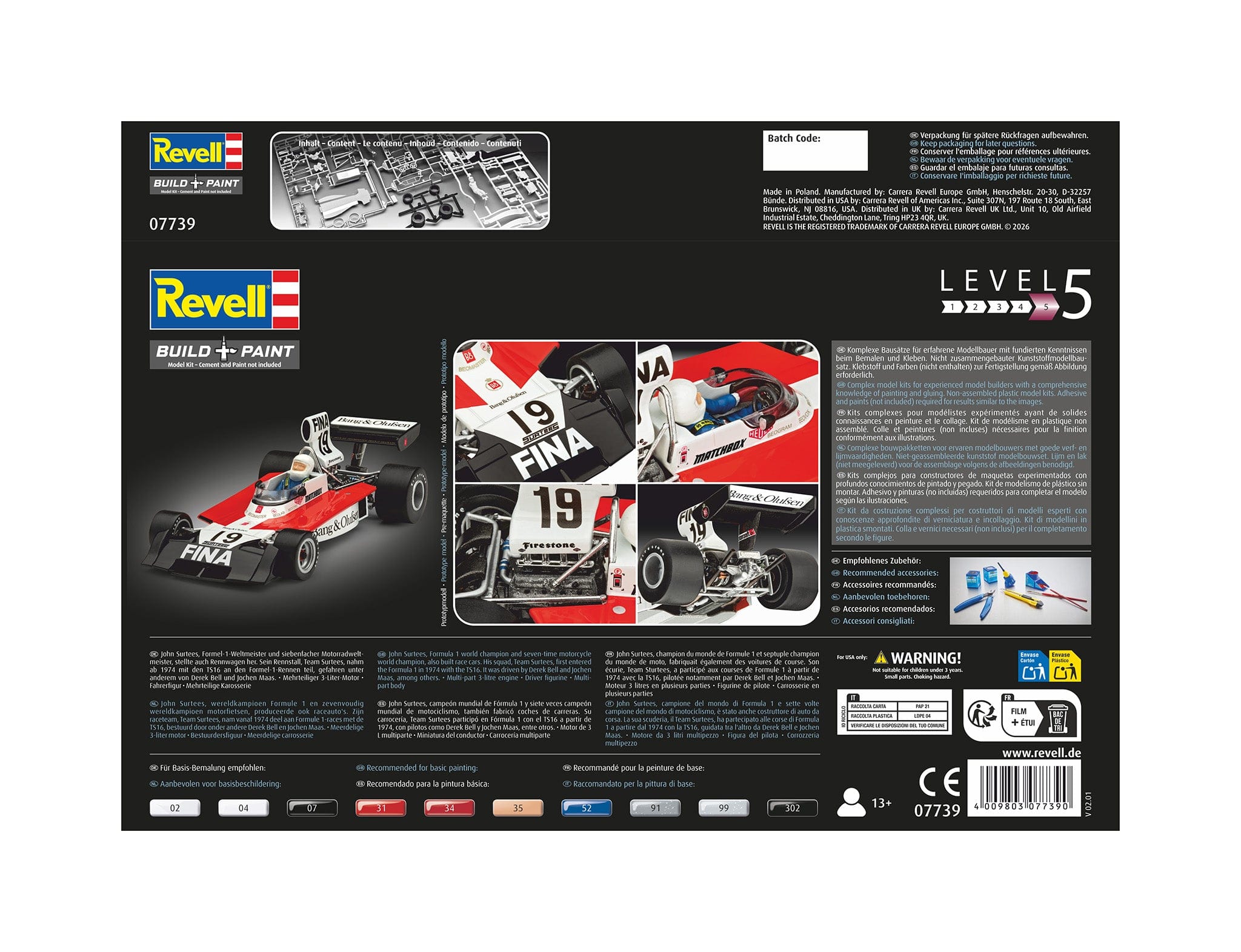 Revell - 07739 - Surtees TS16/03 - box rear