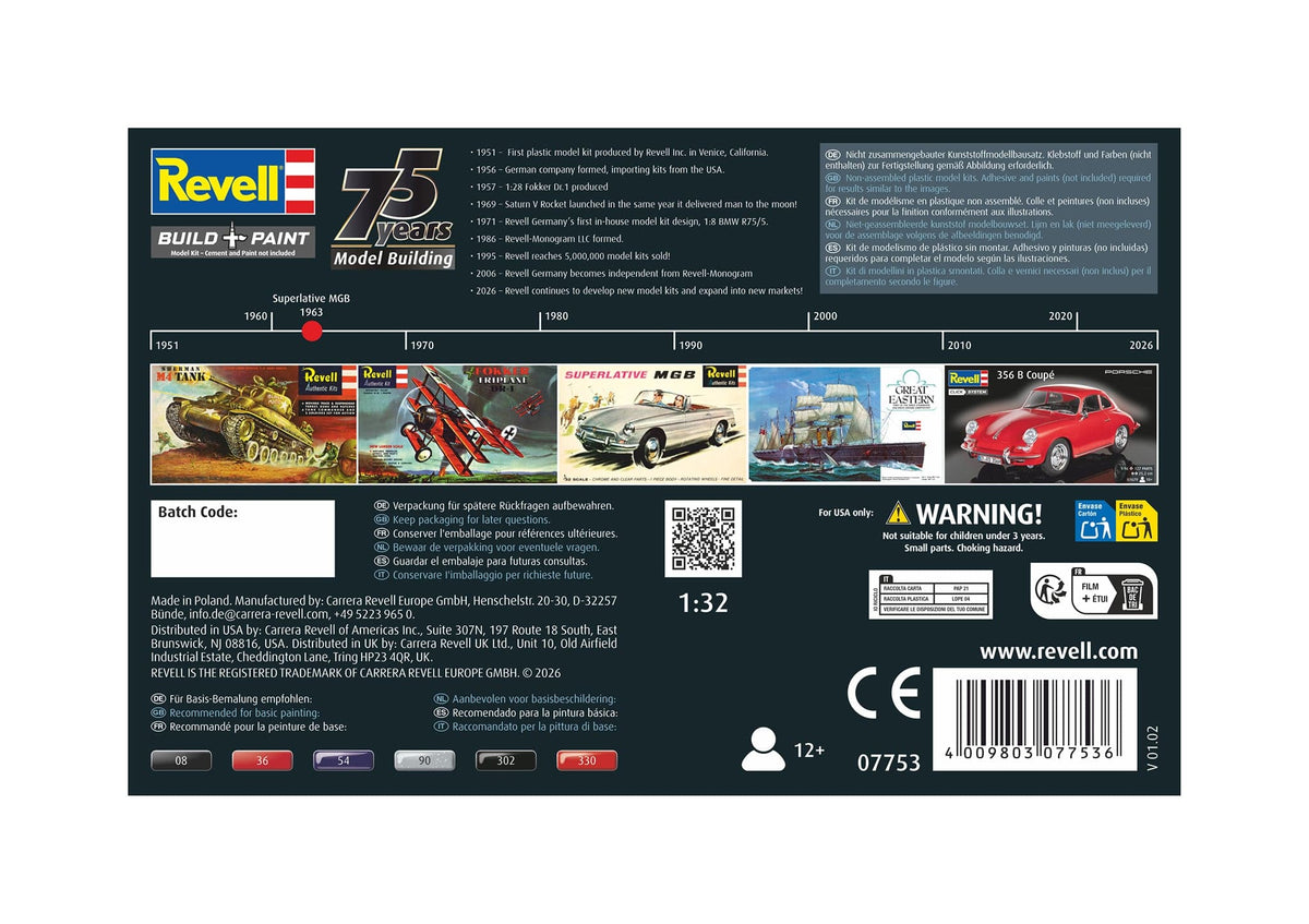 101 - Revell - 07753 - MG MGB Roadster - box rear