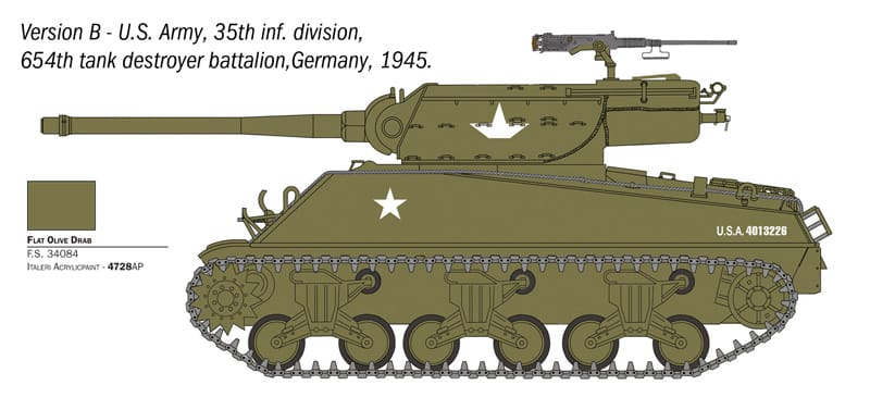 Italeri - 96538 - 90mm GMC M36B1 - paint schemes