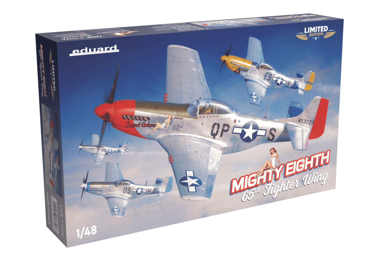 100 - Eduard - 11196 - North American P-51D Mustang ‘Mighty Eighth - 65th Fighter Wing’ - box front left angle