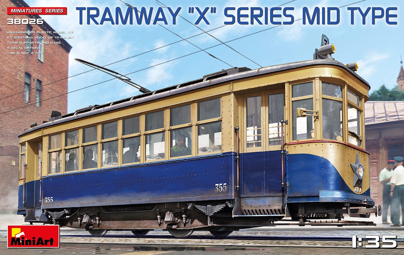 010 - Miniart - 38026 - Soviet X-Series (mid) Tram Car - primary image