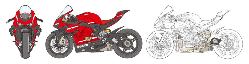 Tamiya - 14143 - Ducati Panigale V4 Superleggera - paint schemes