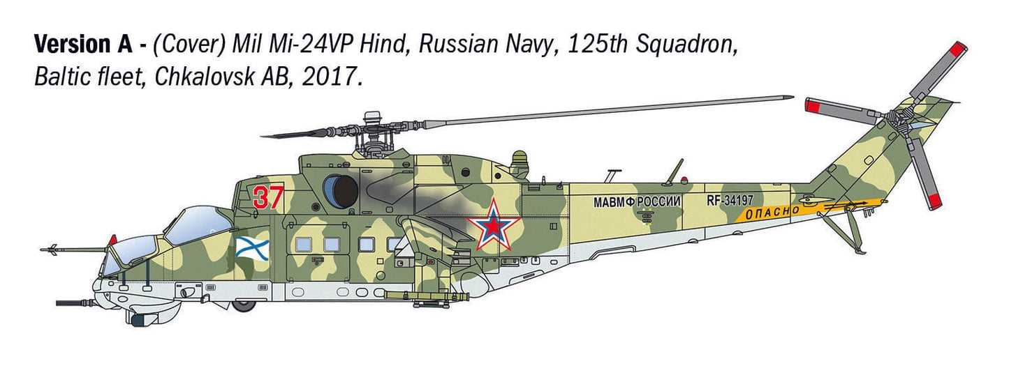 300 - Italeri - 1432 - Mil Mi-24P Hind F / Mi-35P Hind E - paint schemes