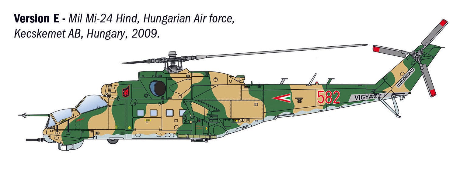 Italeri - 1432 - Mil Mi-24P Hind F / Mi-35P Hind E - paint schemes