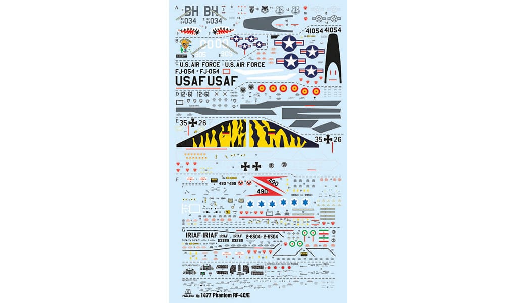 Italeri - 1477 - McDonnell Douglas RF-4C/E Phantom II - decals