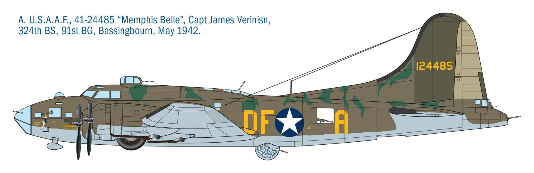 Italeri - 1487 - Boeing B-17F Flying Fortress - paint schemes