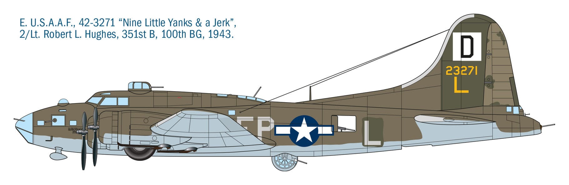 Italeri - 1487 - Boeing B-17F Flying Fortress - paint schemes