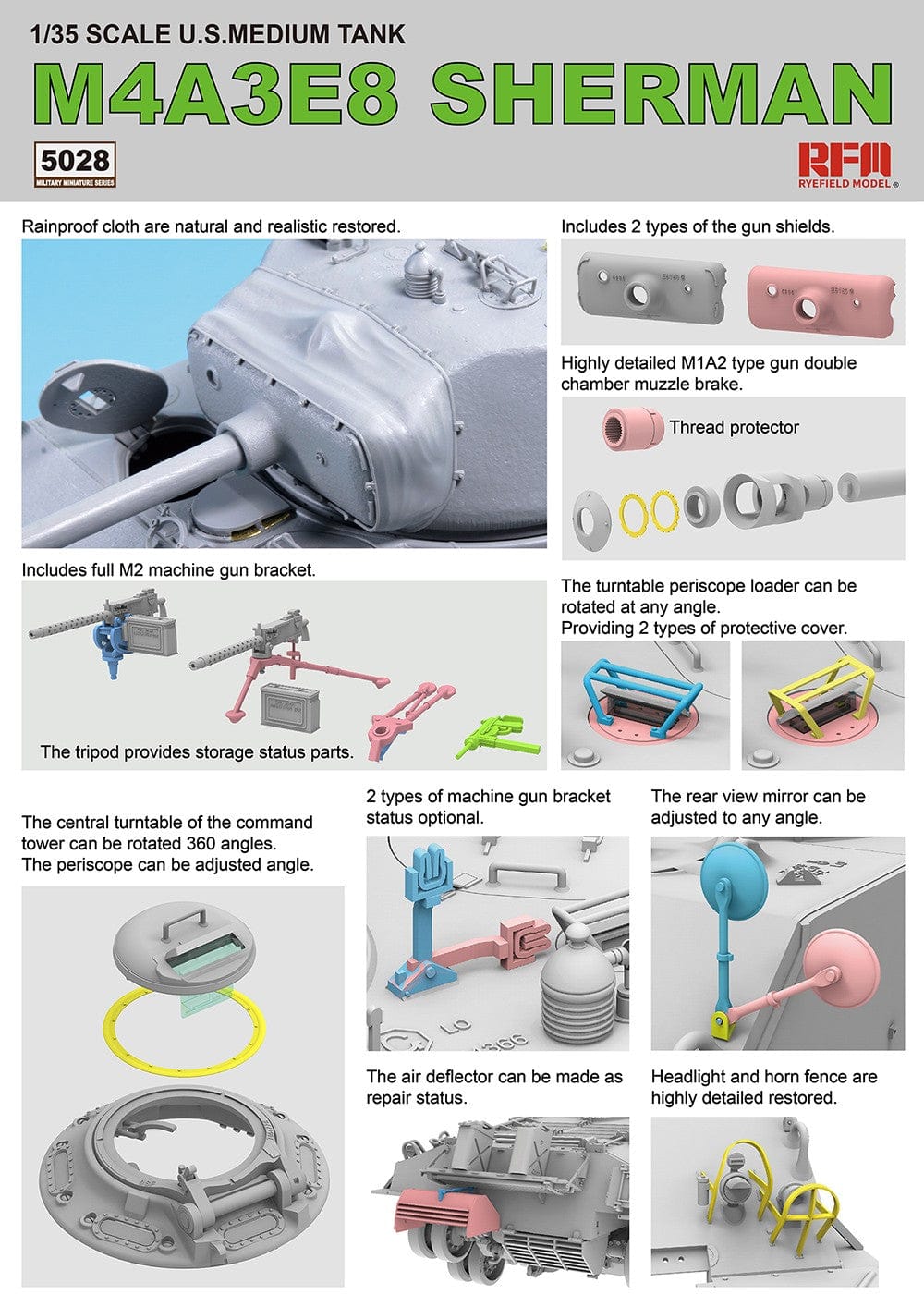 Rye Field Model - 5028 - M4A3E8 Sherman - digital model