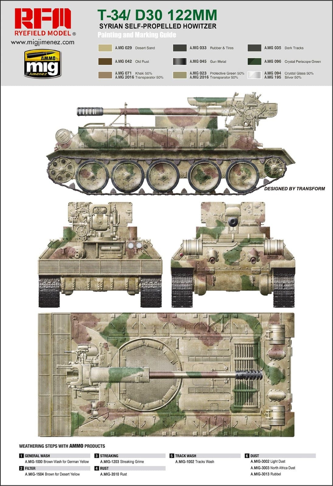 Rye Field Model - 5030 - T-34-122 D30 - paint schemes