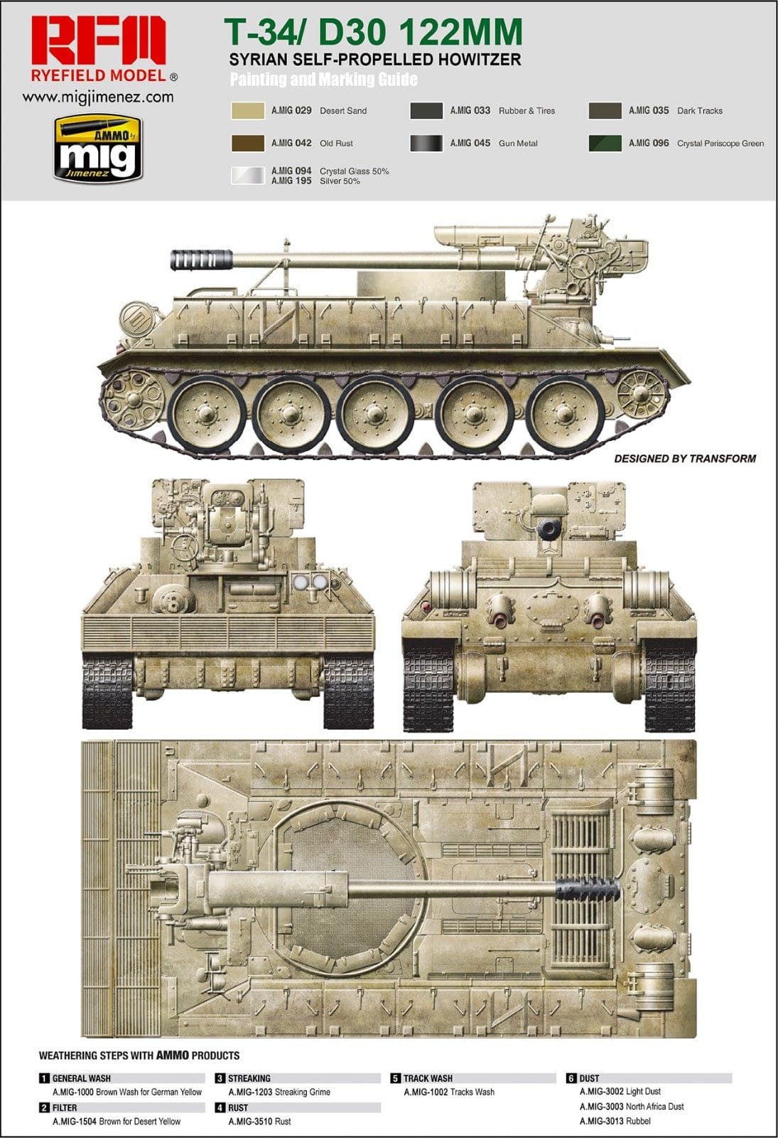 Rye Field Model - 5030 - T-34-122 D30 - paint schemes