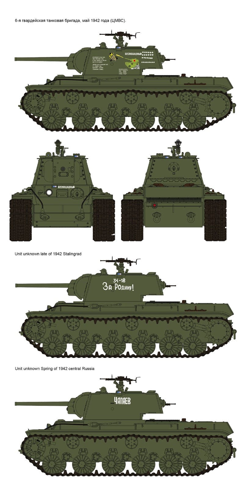 300 - Rye Field Model - 5041 - KV-1 obr. 1942 (Simplified Turret) - paint schemes
