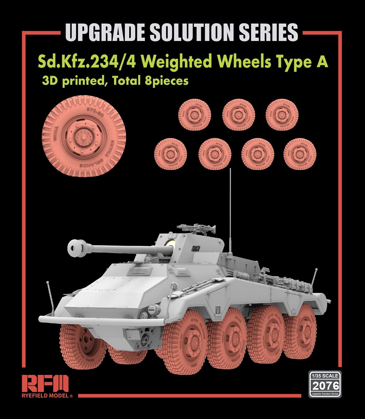 010 - Rye Field Model - 2076 - Sd.Kfz. 234/4 Weighted Type A Wheels - primary image