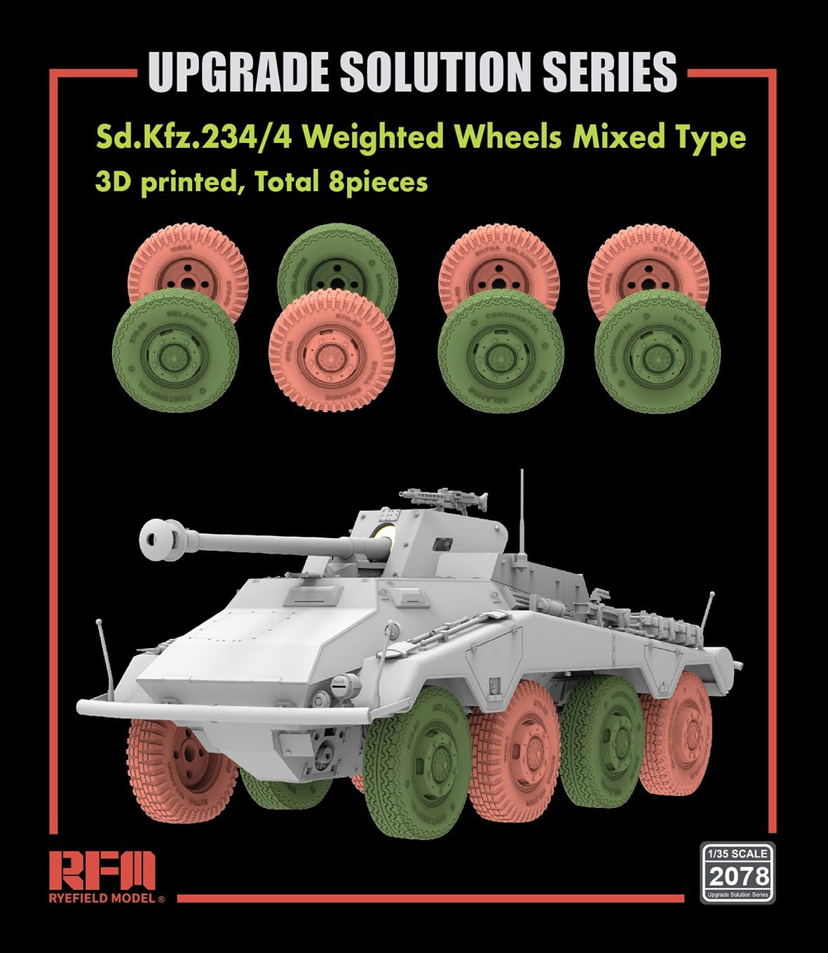 010 - Rye Field Model - 2078 - Sd.Kfz. 234/4 Weighted Type A/B Wheels - primary image