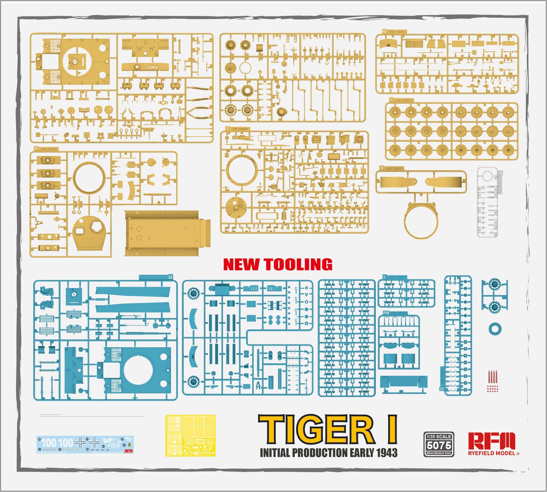 Rye Field Model - 5075 - Pz.Kpfw. VI Ausf. E Tiger I (initial) - sprue