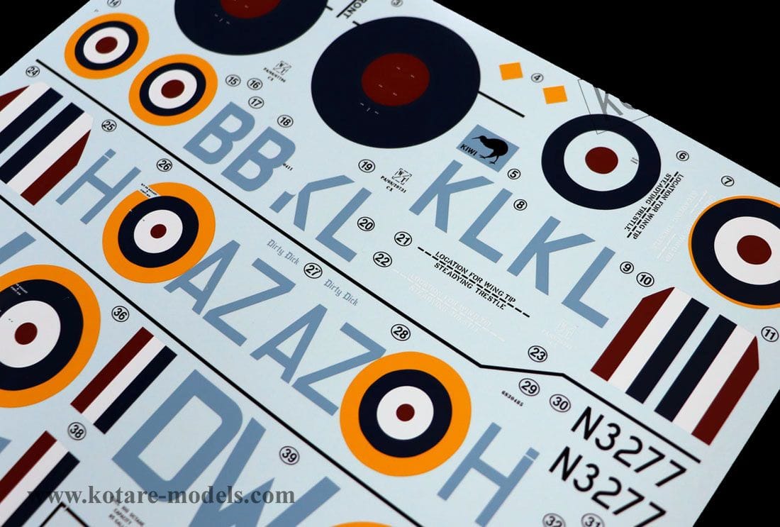 401 - Kotare - 32001 - Supermarine Spitfire Mk Ia (mid) - decals