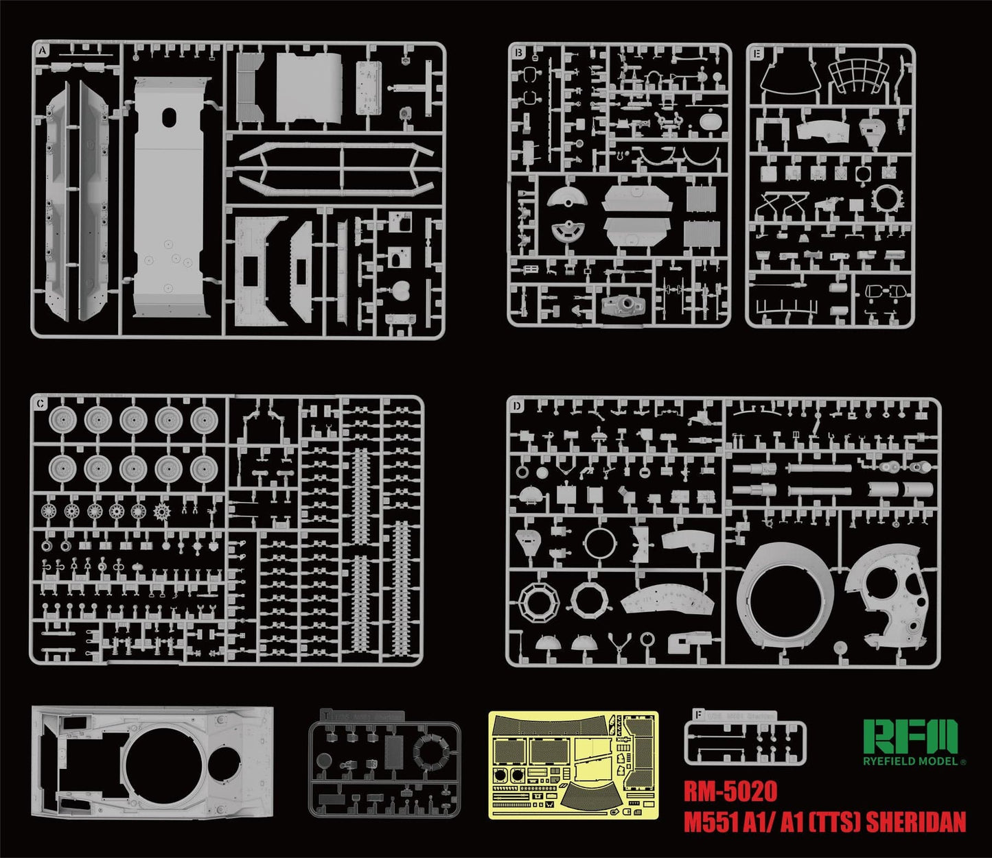 200 - Rye Field Model - 5020 - M551A1/M551A1 TTS Sheridan - sprue