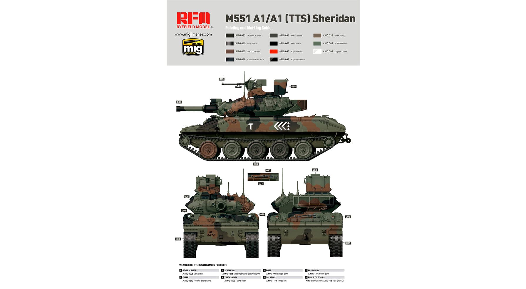 Rye Field Model - 5020 - M551A1/M551A1 TTS Sheridan - paint schemes