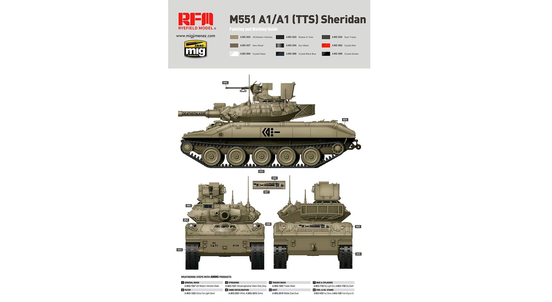 Rye Field Model - 5020 - M551A1/M551A1 TTS Sheridan - paint schemes