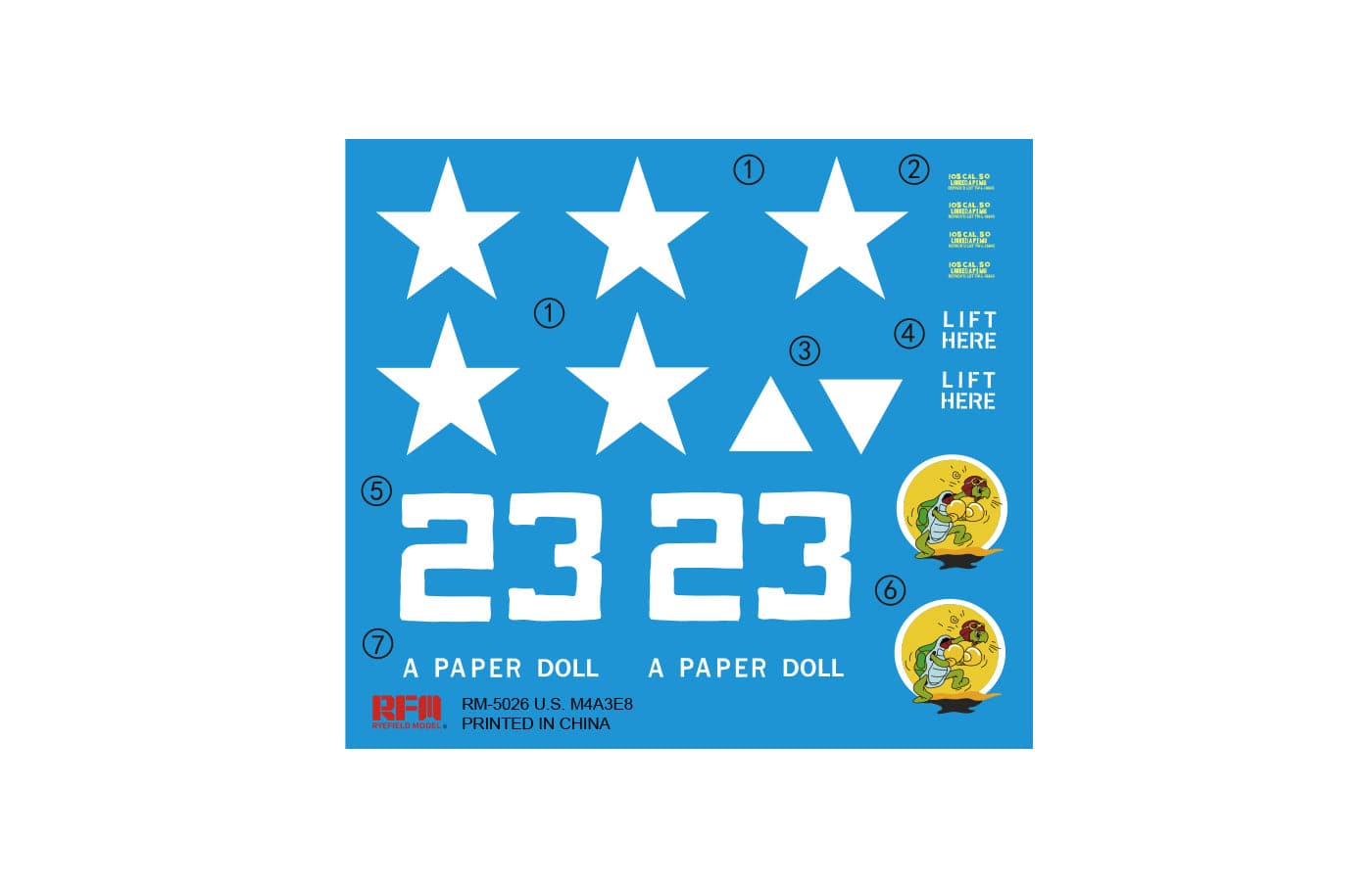 Rye Field Model - 5028 - M4A3E8 Sherman - decals