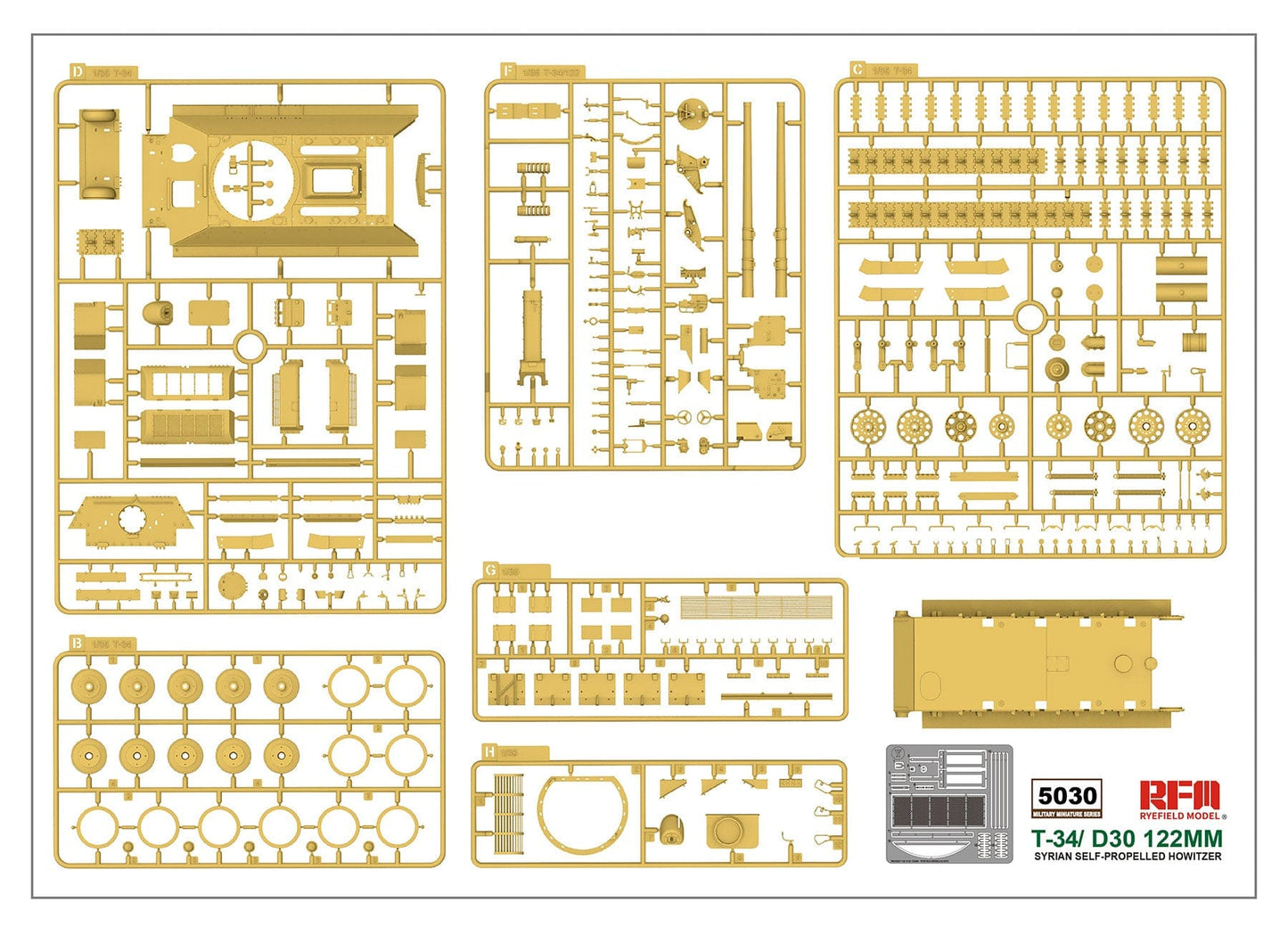 200 - Rye Field Model - 5030 - T-34-122 D30 - sprue