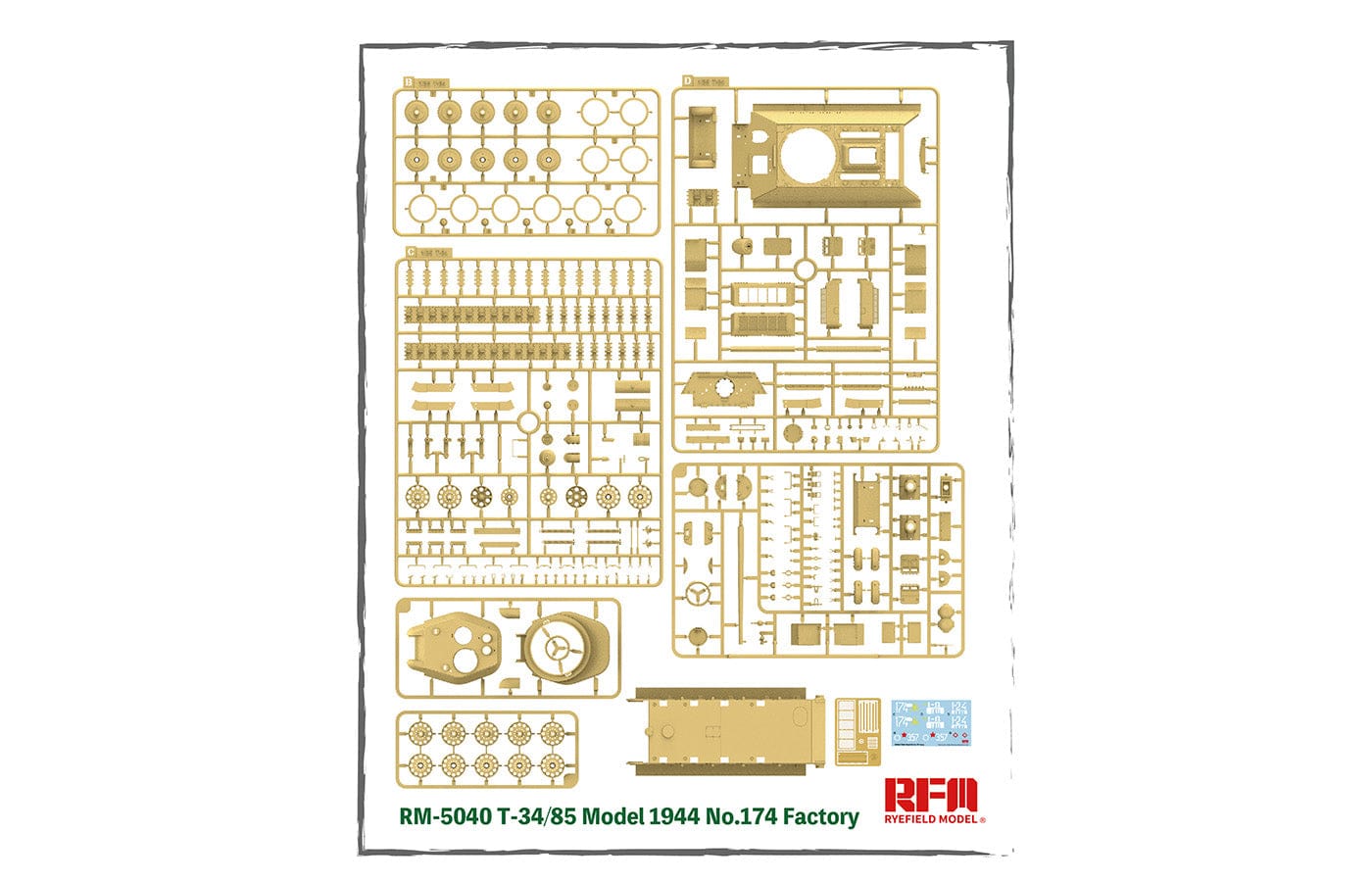 Rye Field Model - 5040 - T-34-85 obr. 1944 No. 174 Factory - sprue