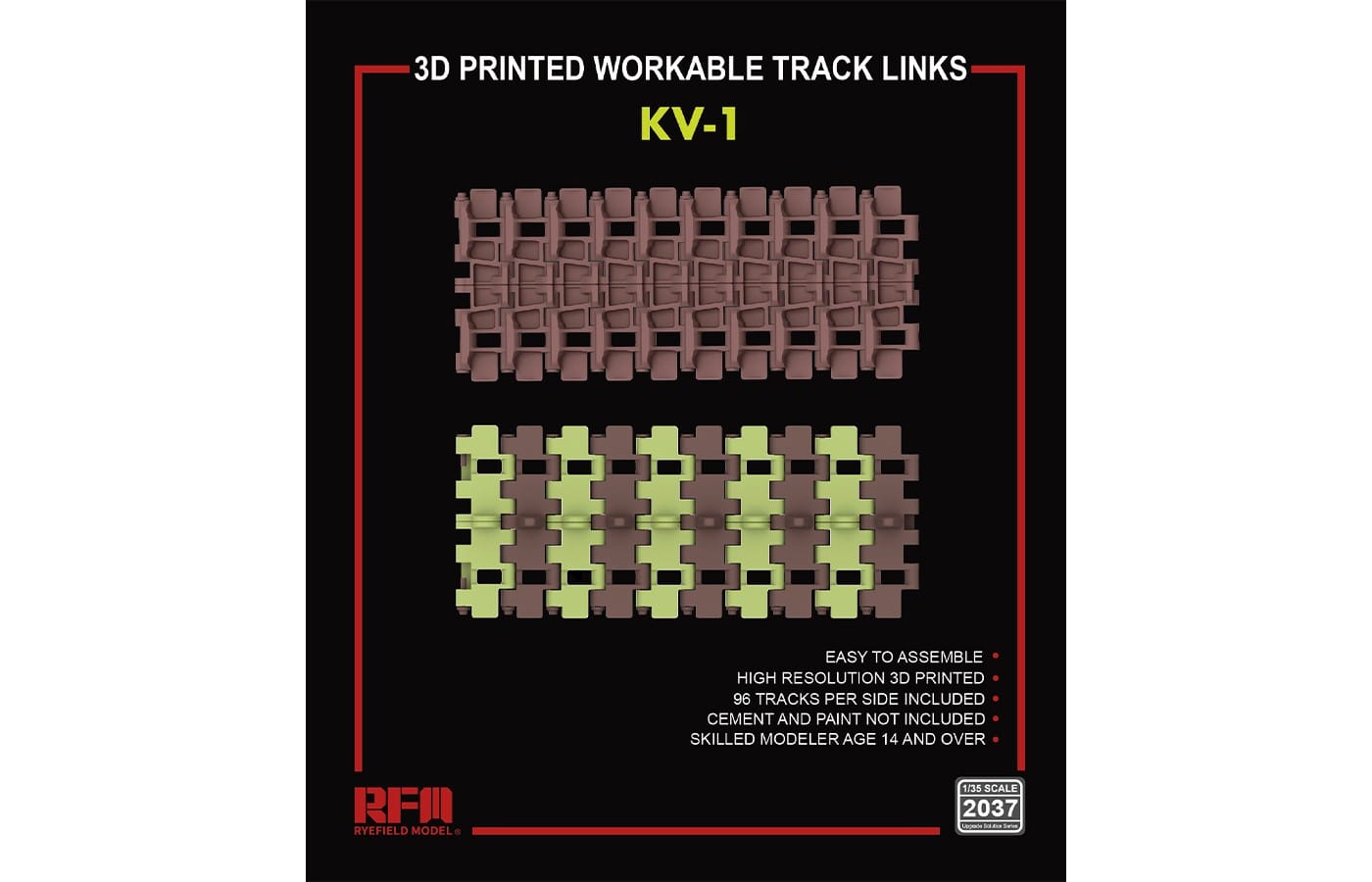 010 - Rye Field Model - 2037 - KV-1 Workable Track Links - primary image