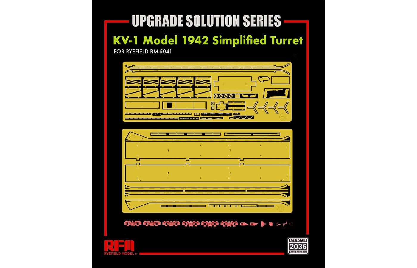 Rye Field Model - 2036 - KV-1 obr. 1942 (Simplified Turret) [upgrade kit] - photo-etched parts