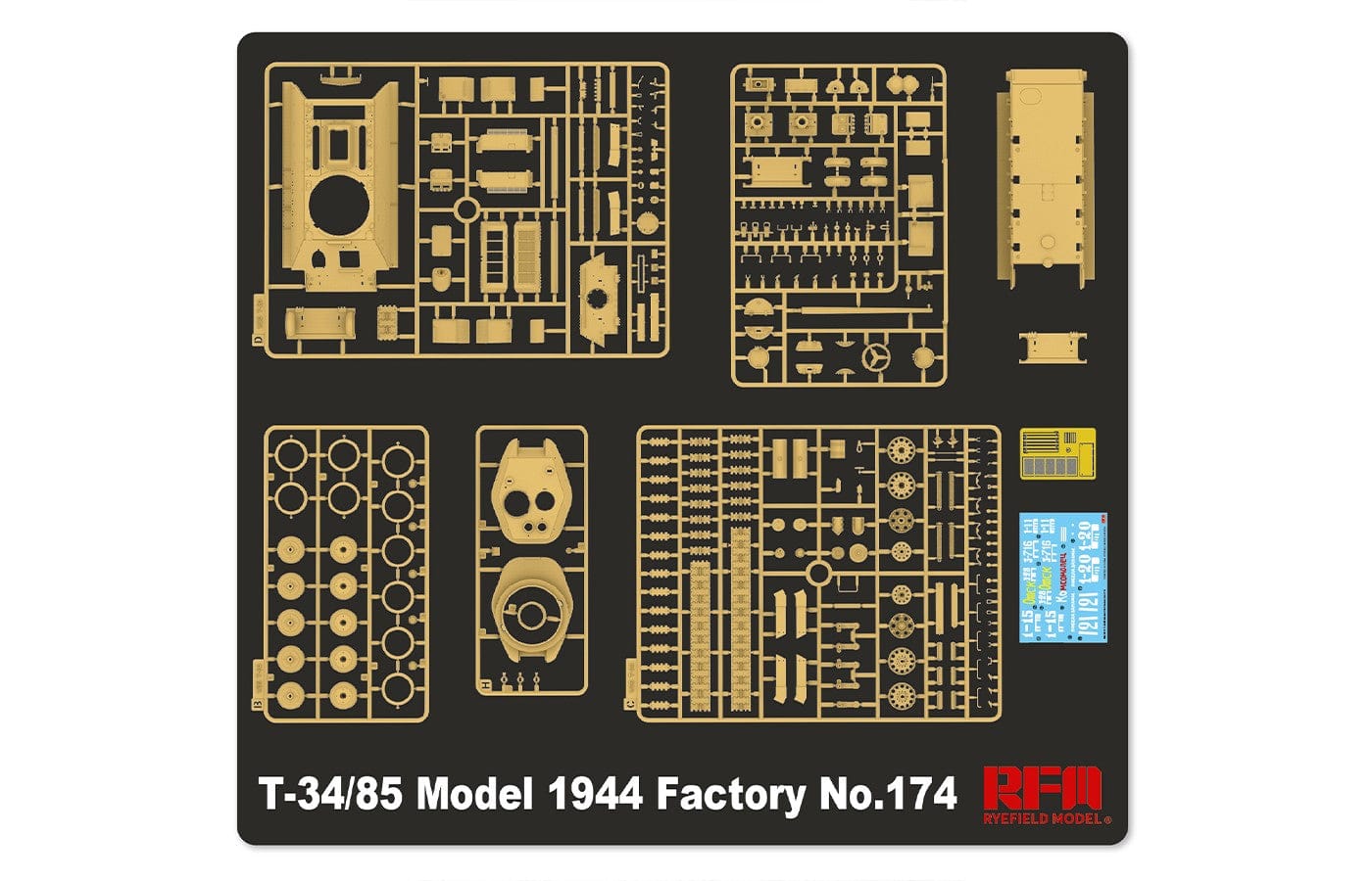 200 - Rye Field Model - 5079 - T-34-85 obr. 1944 No. 174 Factory - sprue