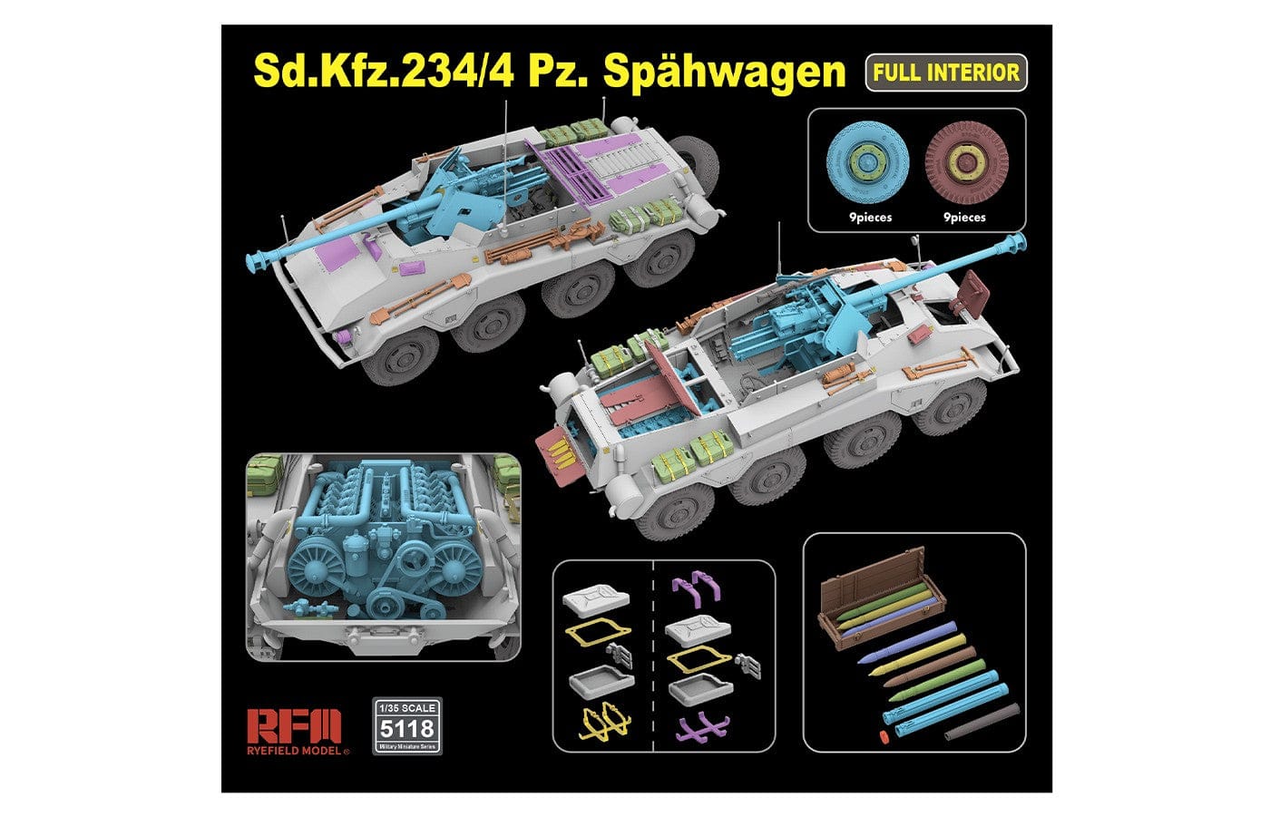 Rye Field Model - 5118 - Sd.Kfz. 234/4 [interior kit] - digital model
