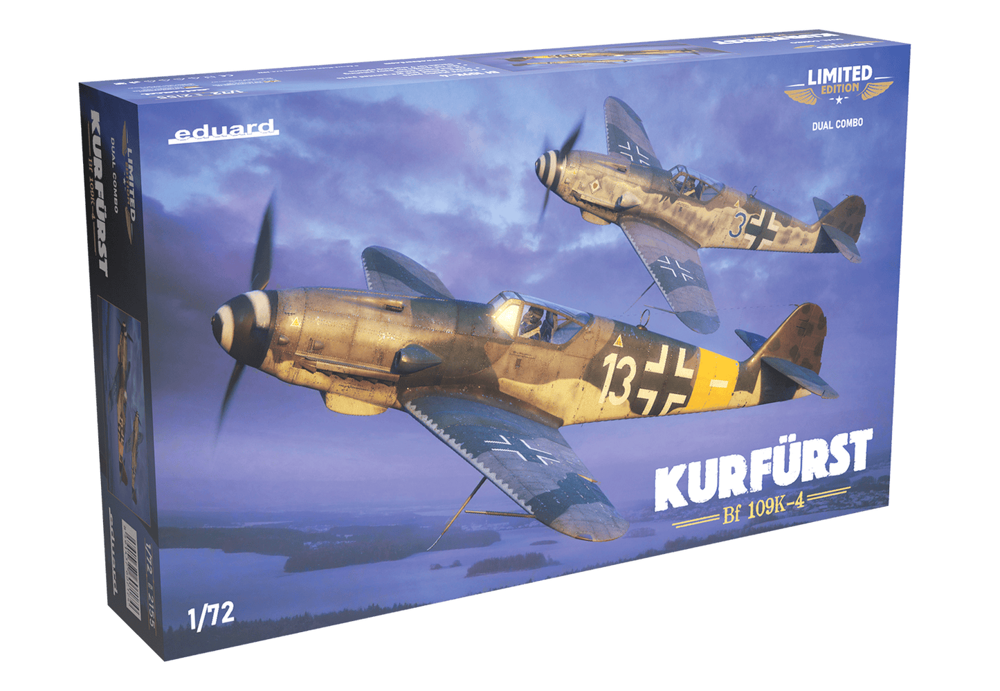 100 - Eduard - 2155 - Messerschmitt Bf 109 K-4 ‘Kurfürst’ [dual combo] - box front left angle
