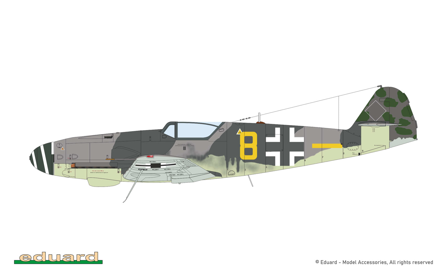 300 - Eduard - 2155 - Messerschmitt Bf 109 K-4 ‘Kurfürst’ [dual combo] - paint schemes - 6./KG(J) 6, Klecany airfield, Protectorate of Bohemia and Moravia, May 1945 
