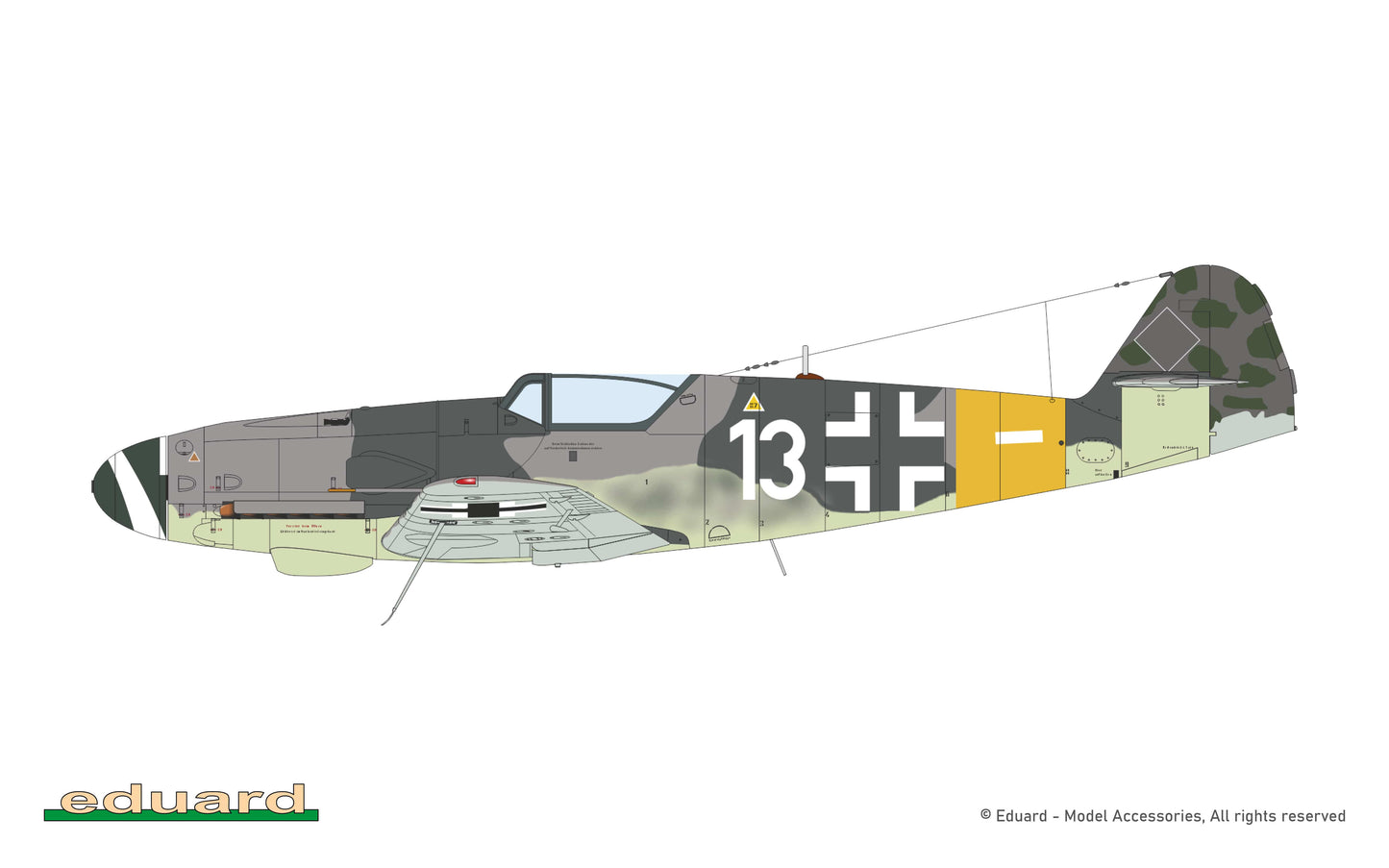 301 - Eduard - 2155 - Messerschmitt Bf 109 K-4 ‘Kurfürst’ [dual combo] - paint schemes - 5./JG 11, Strausberg airfield, Germany, early 1945 