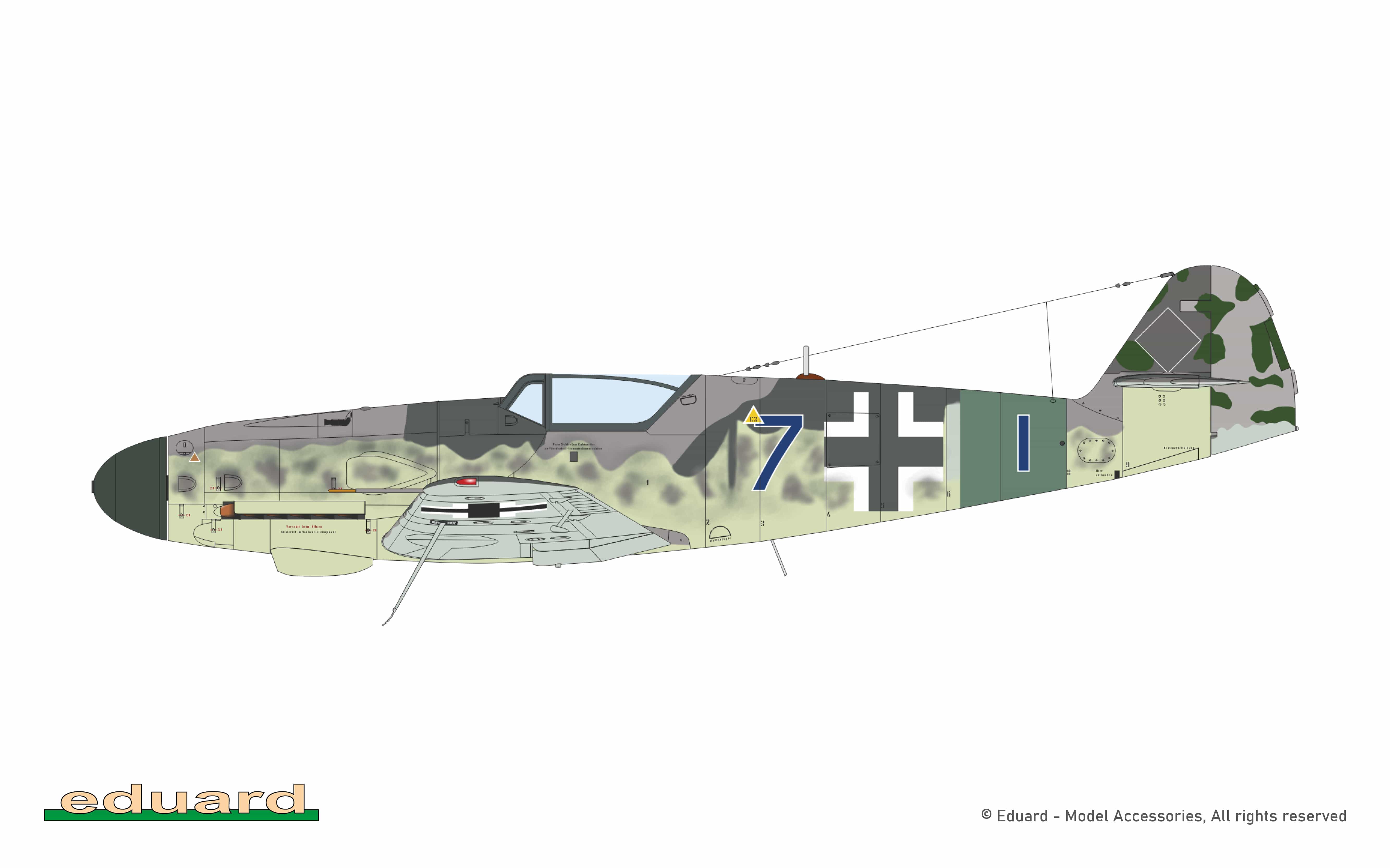 Eduard - 2155 - Messerschmitt Bf 109 K-4 ‘Kurfürst’ [dual combo] - paint schemes - 12./JG 27, Prague-Kbely airfield, Protectorate of Bohemia of Moravia, May 194