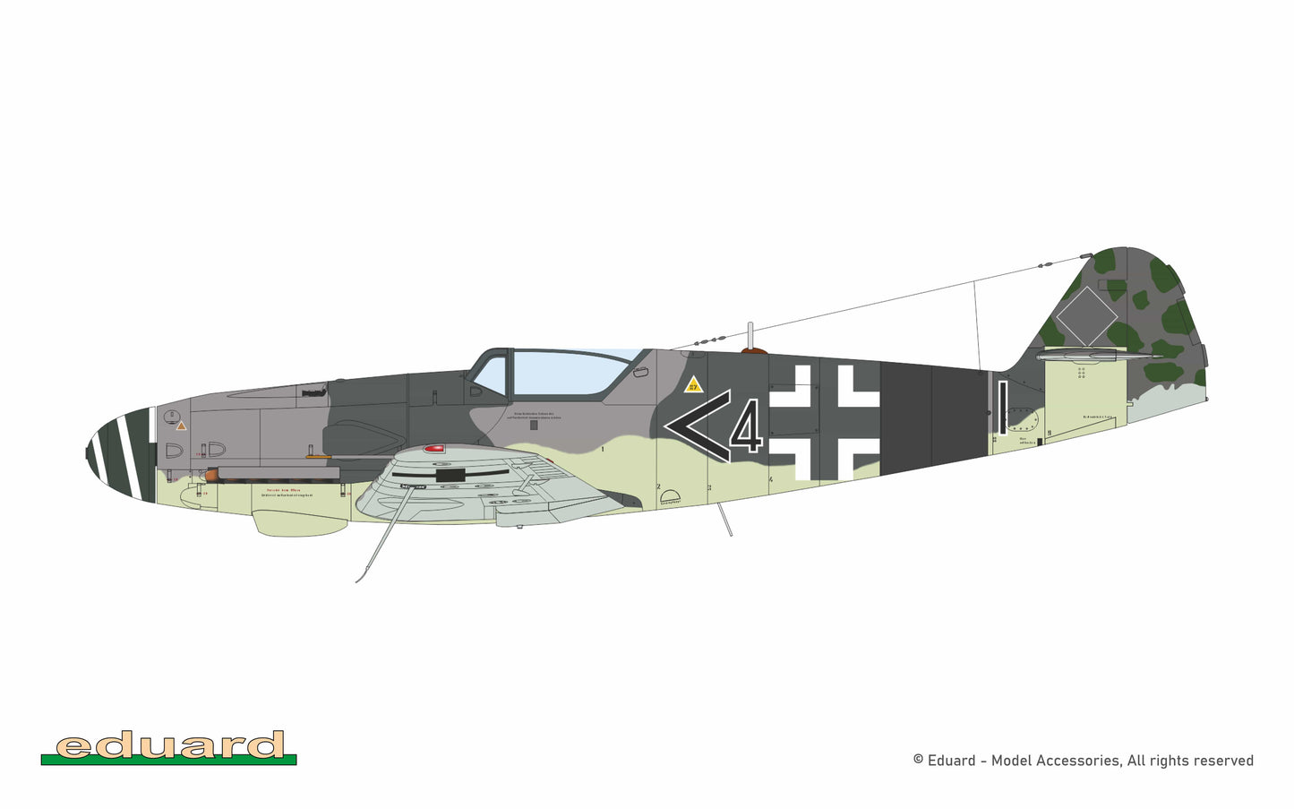 303 - Eduard - 2155 - Messerschmitt Bf 109 K-4 ‘Kurfürst’ [dual combo] - paint schemes - Lt. Horst Potreck, Stab III./JG 53, Kreuzstrasse near Holzkirchen, Germany, April 1945