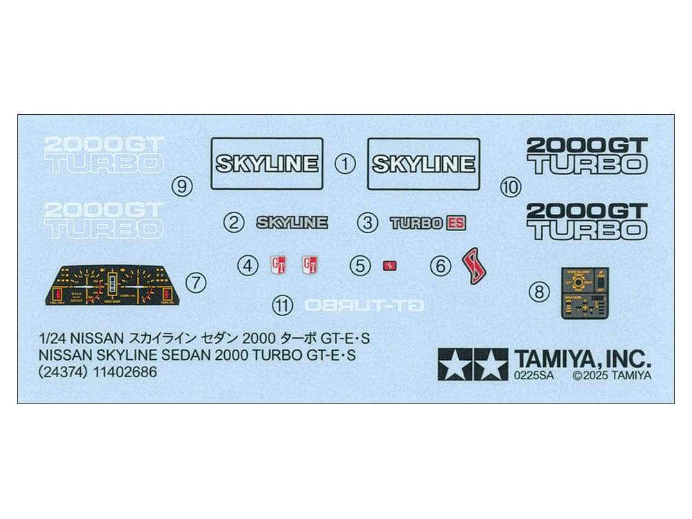 Tamiya - 24374 - Nissan Skyline 2000 GT-ES - decals