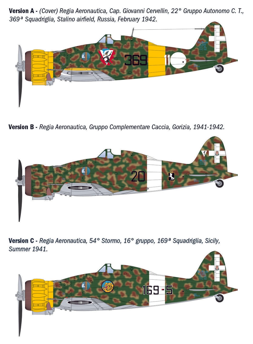 300 - Italeri - 2516 - Macchi C.200 Saetta - paint schemes