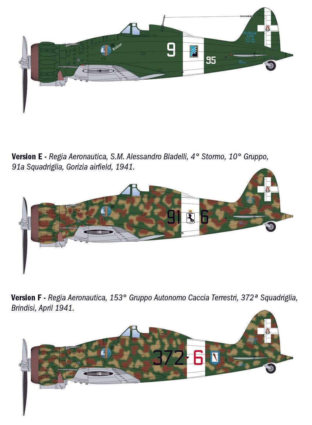 301 - Italeri - 2516 - Macchi C.200 Saetta - paint schemes