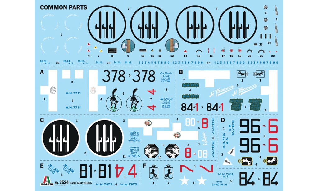 Italeri - 2524 - Macchi C.202 Folgore (early) - decals
