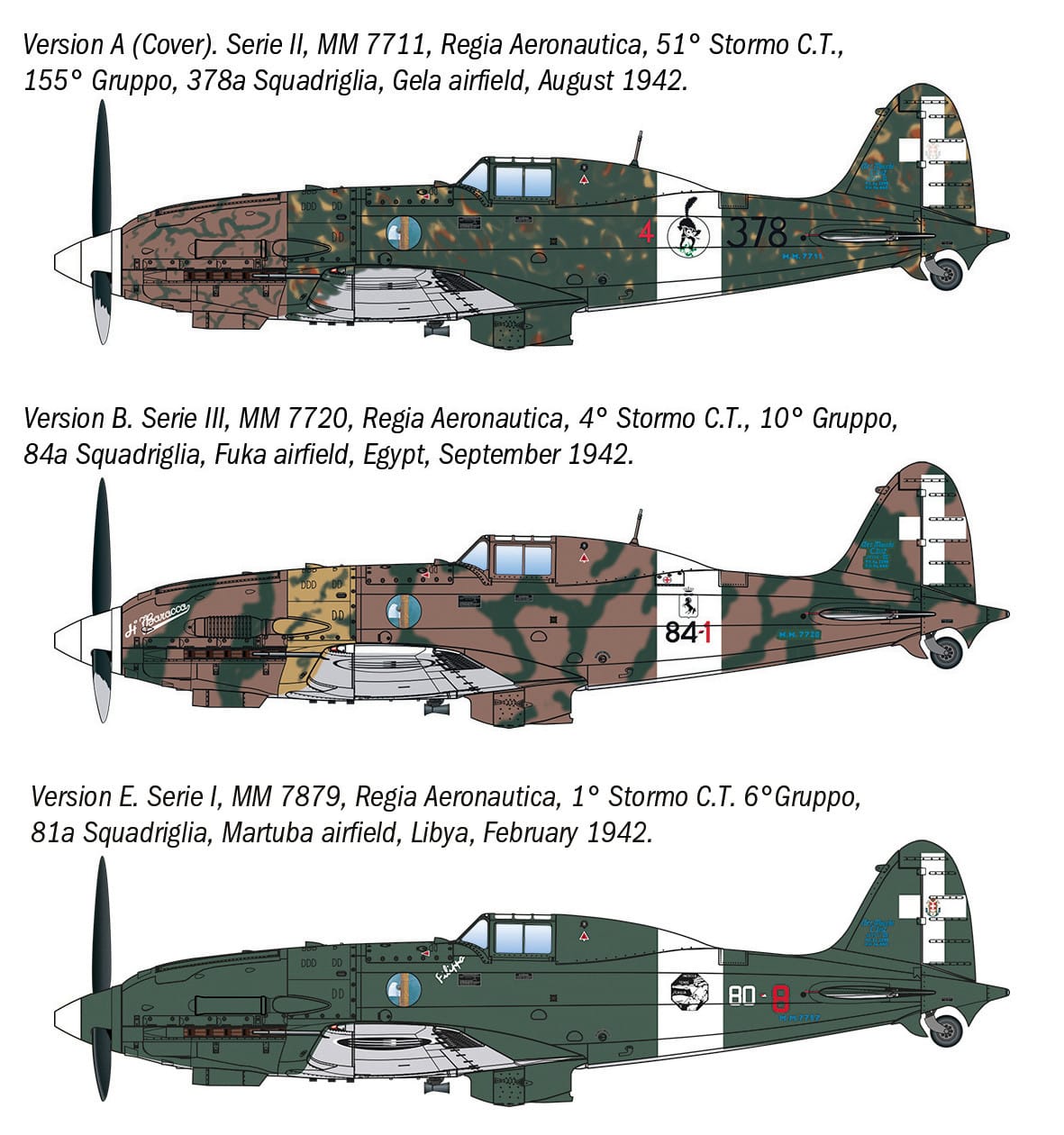Italeri - 2524 - Macchi C.202 Folgore (early) - paint schemes
