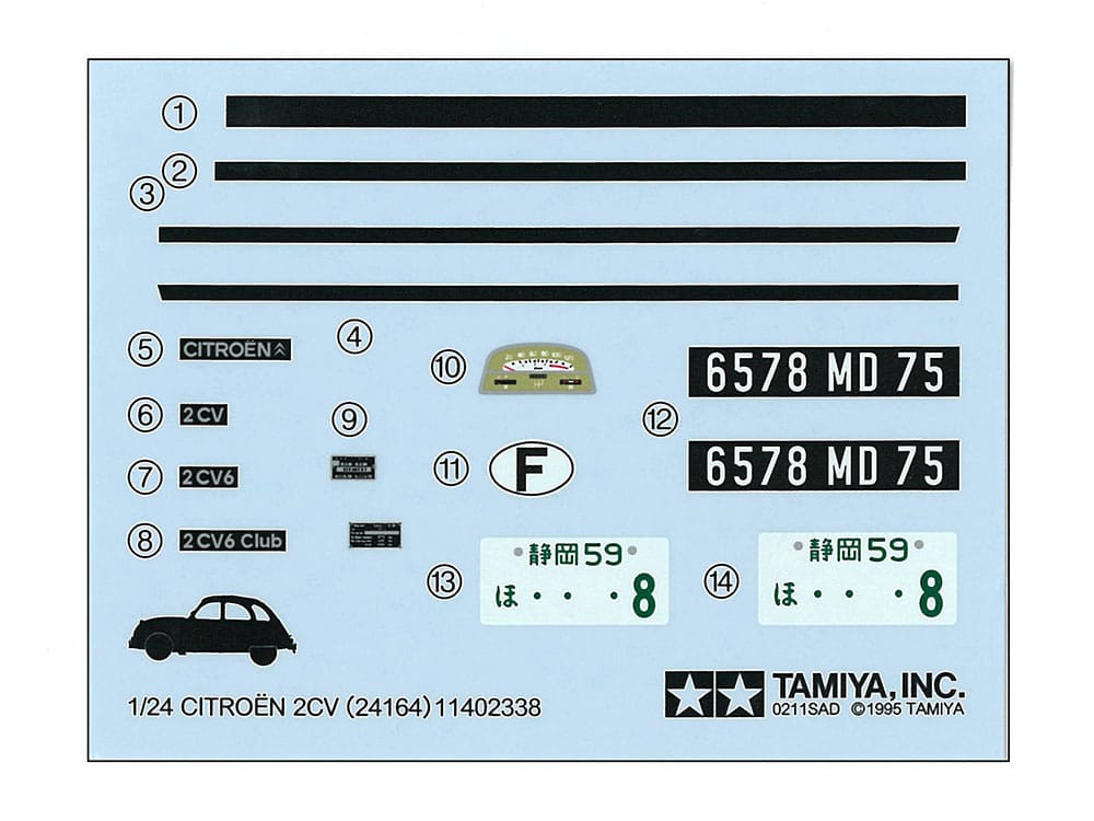 Tamiya - 25415 - Citroën 2CV - decals