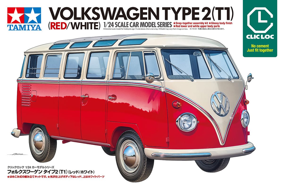 010 - Tamiya - 28101 - Volkswagen Type 2 (Red & White) [clic-loc] - primary image