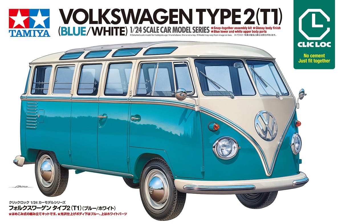 010 - Tamiya - 28102 - Volkswagen Type 2 (Blue & White) [clic-loc] - primary image