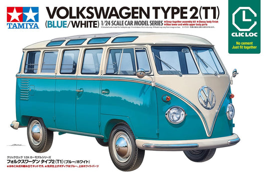 010 - Tamiya - 28102 - Volkswagen Type 2 (Blue & White) [clic-loc] - primary image