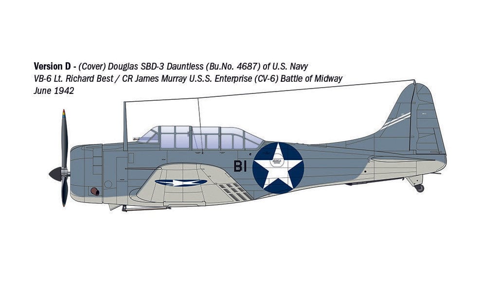 Italeri - 2841 - Douglas SBD-3 Dauntless - paint schemes