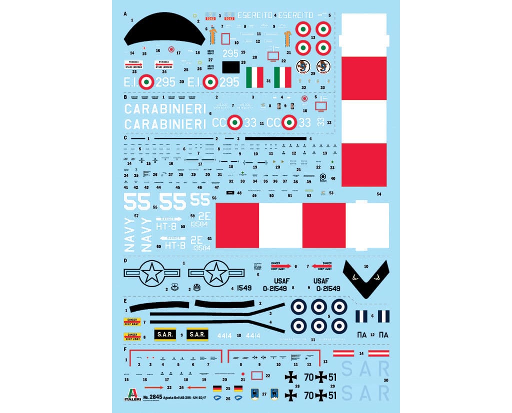 400 - Italeri - 2845 - Agusta-Bell AB 205 / Bell UH-1D Iroquois ‘Huey’ - decals